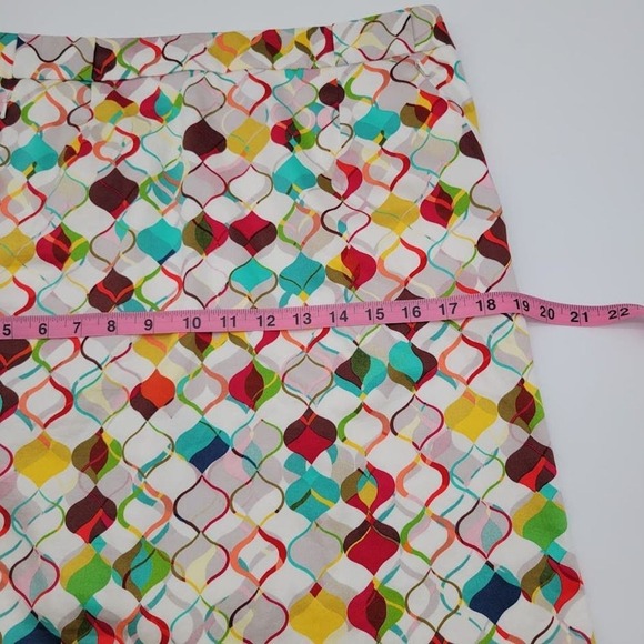Etcetera Skirt Geo Retro Pattern‎ Fully Lined with Pockets Sz 8 - Picture 7 of 11